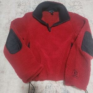 American Eagle Outfitters Red Fleece Jacket